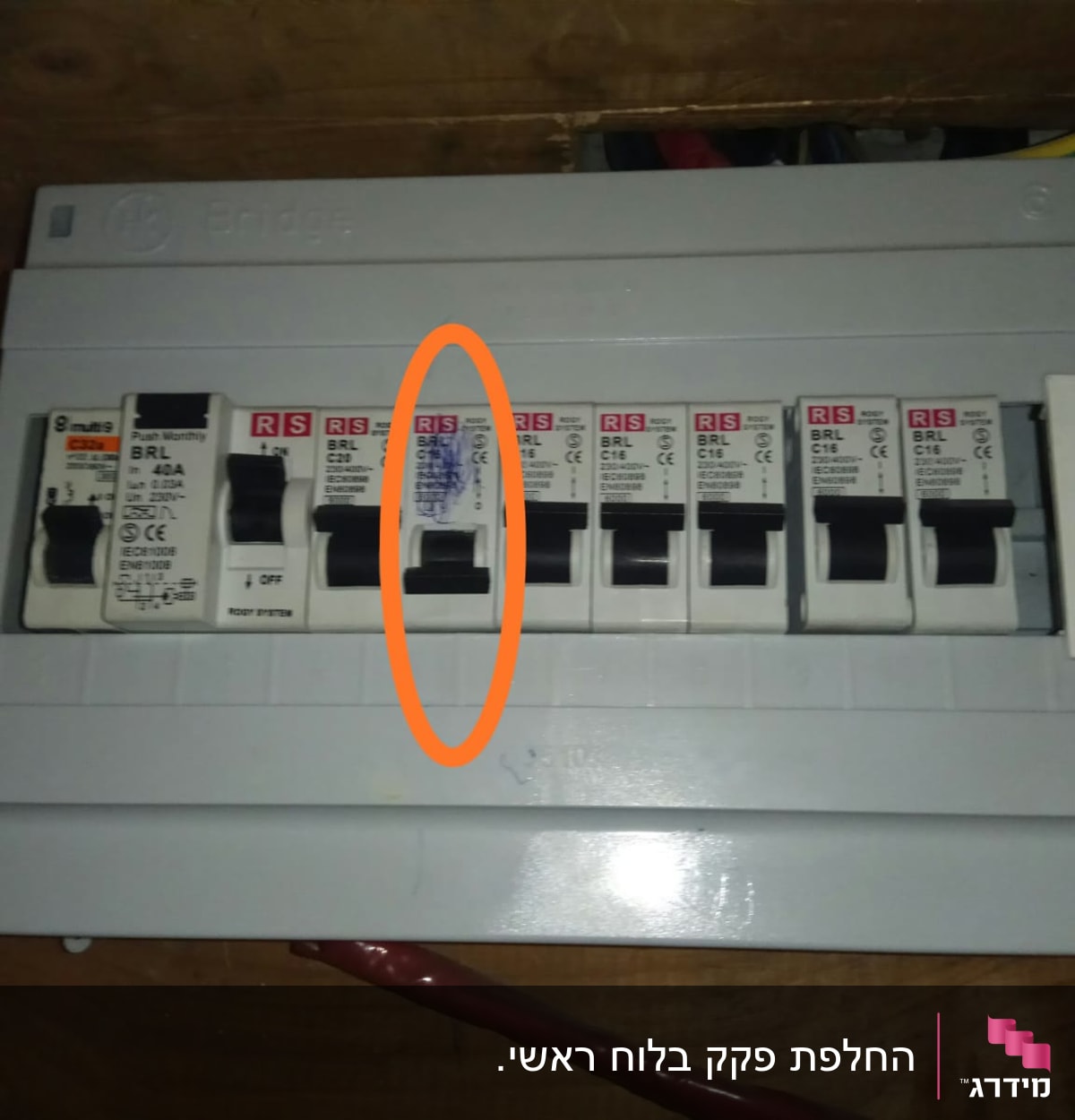 לוח חשמל עם מפסקים שונים